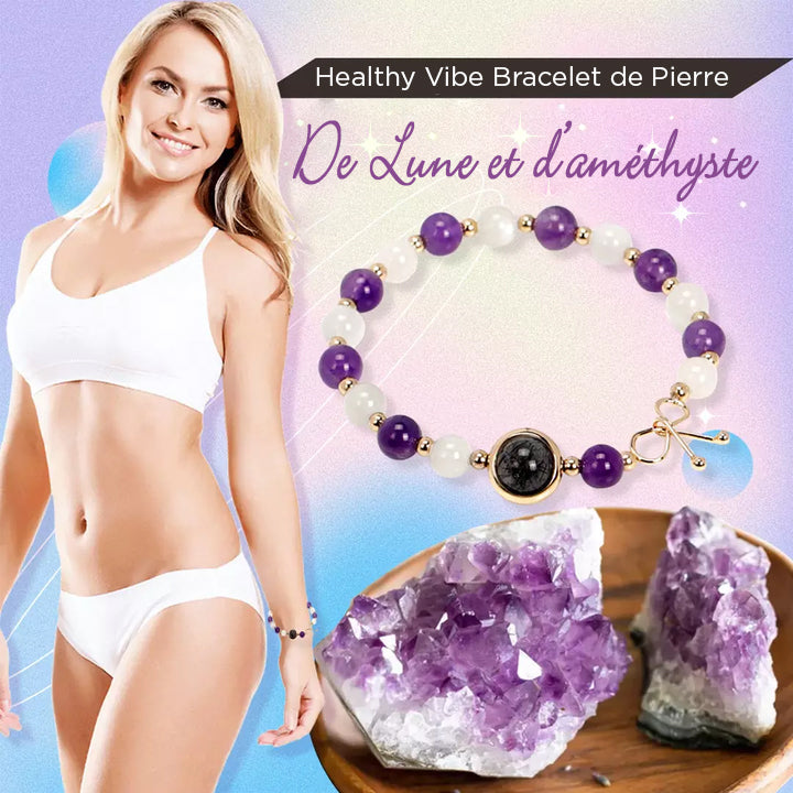 Bracelet HealthyVibe en Pierre de Lune et en Améthyste